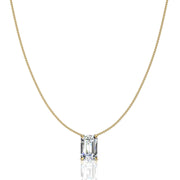 Pendentif diamant naturel Émeraude 1.00 carat or jaune Ely